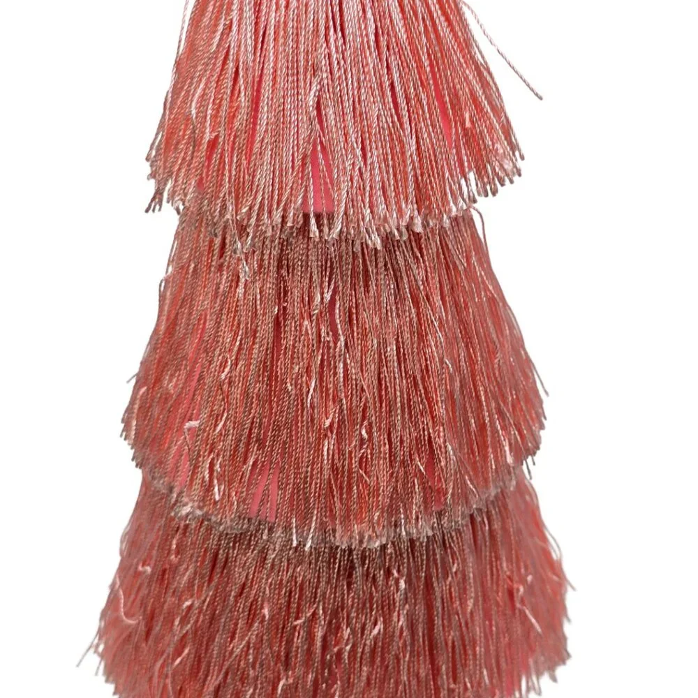 Ashland Tassel Tiered Tree Tabletop Decor w/ Matted Gold Star Tree Topper NEW